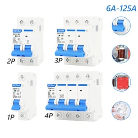 BERM DZ47 Circuit Breaker Air Switch On-Off 1 2 3 4 Pole 6-125 Amp Good Quality