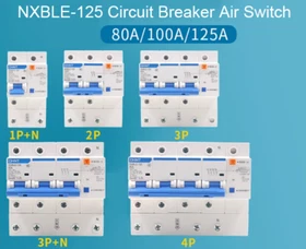 NXBLE-125 Circuit Breaker Air Switch Pole 1P+N 2P 3P 3P+N 4P 80A 100A 125A