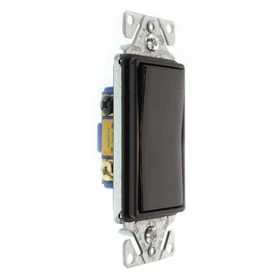 HUBBELL RSD315Z DECORATOR ROCKER SWITCH, 3-WAY, 15A, 120/277V, BROWN