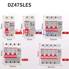 1PCS NEW Delixi DZ47sLES Air-Switch Circuit Breaker C-Type 1P+N 2P 3P 3P+N 4p