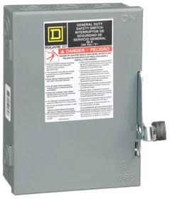 DU322 - Square D 60A 240V 3-Pole Non-Fusible General Duty Safety Switch NEMA 1