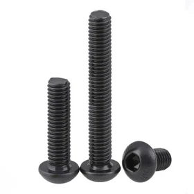 M4 M5 BUTTON HEAD BOLTS, ALLEN KEY HEX SOCKET SCREWS STEEL BLACK GRADE 10.9