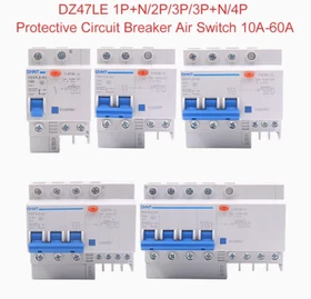 DZ47LE 1P+N/2P/3P/3P+N/4P Protective Circuit Breaker Air Switch 10A-60A