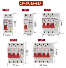 DZ47SLES Circuit Breaker Air Switch Leakage Protector 1P+N 2P 3P 3P+N 4P 6A~63A
