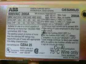 OES200J3 ABB General Disconnect Switch #3