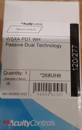 268UH8 ACUITY CONTROLS Wsxa Pdt Dual Occupancy Switch #2