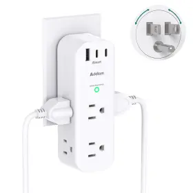 AD6W3CT ADDTAM Surge Protector Wall Outlet Extender Plug