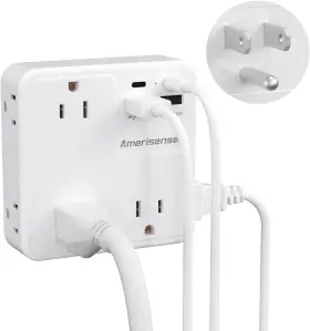 AS-OE18W-2100J AMERISENSE Plug Outlet Extender Usb Wall Ac