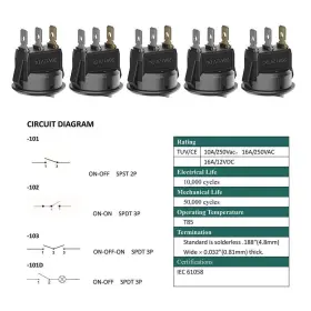701715539747 AOKIN Pin Car Rocker Round Toggle Led Switch #3