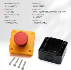 1NO1NC APIELE Emergency Pushbutton Switch Push #3