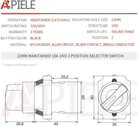 XB2-10X APIELE Pack Position Selector Switch Maintained #2