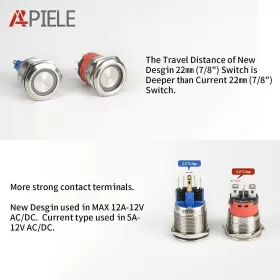 631924508398 APIELE Latching Push Switch Angel Led Pack Amp #2