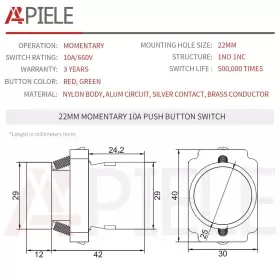 751433235230 APIELE Momentary Push Switch Head Xb #2