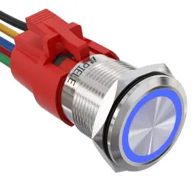 GQ19F-11EZ APIELE Latching Push Switch Angel Halo Ring Led
