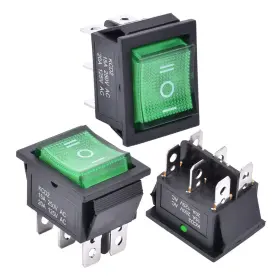 KCD2-203N-GREEN APIELE Position Rocker Toggle Switch Pin Ac