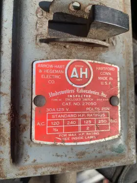 27050 ARROW HART Switch Electric Motor Lathe Mill Drill Press #2