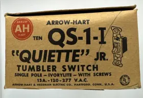 QS-1-I ARROW HART Quiette Tumbler Switch Nos