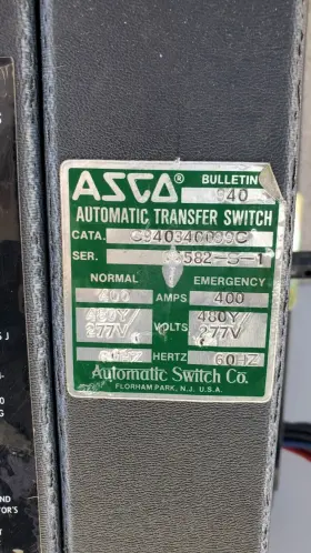 B940340099X ASCO Automatic Transfer Switch Bulletin Amp Ats #2