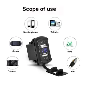 783215264929 AUTOE Utv Atv Car Charger Dual Usb Switch Led Am #2