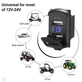 783215264929 AUTOE Utv Atv Car Charger Dual Usb Switch Led Am #3