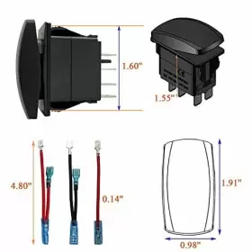 790832052642 BACAUTOPARTS Backlit Rotary Beacon Rocker Switch #2