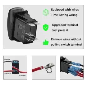790832620148 BACAUTOPARTS Led Rocker Switch Wires Car Boat #3