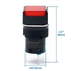 748690714530 BAOMAIN Push Switch Latching Square Cap Led Lamp #2