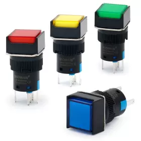 748690714530 BAOMAIN Push Switch Latching Square Cap Led Lamp