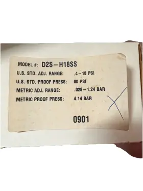 D2S-H18SS-Z1 BARKSDALE Diaphragm Pressure Switch