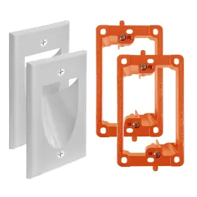 COM-15 BEST MOUNTS Pack Wall Plate Bracket Cable Management