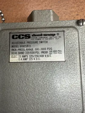 604PJR21 CCS Control Sensors Pressure Switch