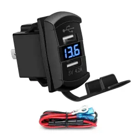 USBRS-4.2A CNAODUN Dual Usb Rocker Switch Charger Voltmeter
