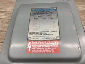HH362 CROUSE HINDS Fusible Safety Disconnect Switch Amp #2