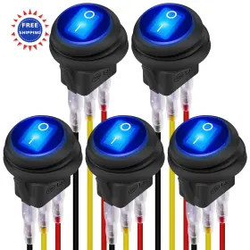 KCD1-8-101NW-BL DAIERTEK Waterproof Round Rocker Switch Led