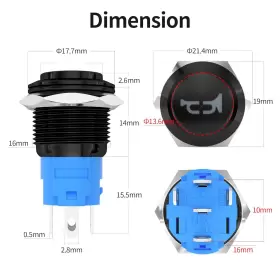 LAS3-16H-11EM-A-HORN DAIERTEK Marine Momentary Push Switch #2