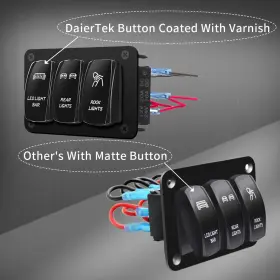 PN-1813-L DAIERTEK Led Light Bar Switch Panel Gang Rocker #2