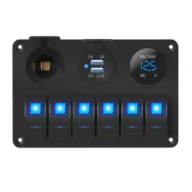 PN-L6S3-2 DAIERTEK Gang Marine Rocker Switch Panel Waterproof