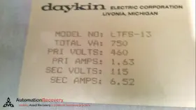 LTFS-13 DAYKIN Transformer Disconnect Total #3