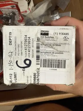 190735111376 DAYTON Limit Switch Lever Rotary Cw Ccw Spdt Ac