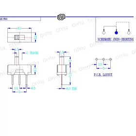 705353081743 DIYHZ High Knob Pin Position Spdt Vertical Slide #3