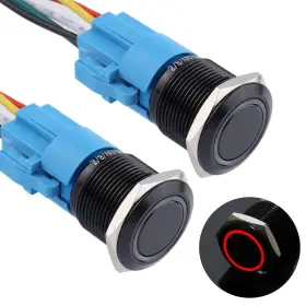 ANYYH-ZSHXDC-19R-2TAO DMWD Latching Push Switch Ring Led