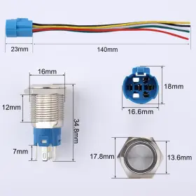 TDNZSCZHXDPT-16MM-HONG DMWD Latching Push Switch Waterproof #2