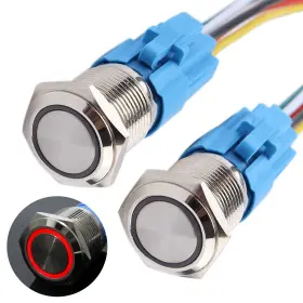 TDNZSCZHXDPT-16MM-HONG DMWD Latching Push Switch Waterproof