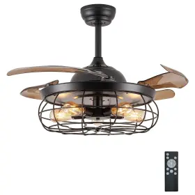 DM-EF01001-36 DUMAIWAY Caged Ceiling Fan Lights Wit