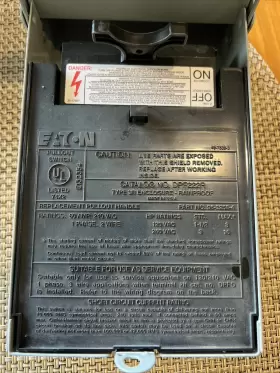 497535-3 EATON Fused Disconnect Single Phase Wire Amp
