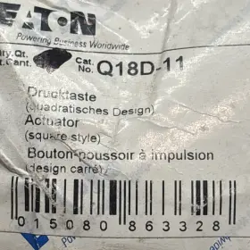 Q18D-11 EATON ELECTRIC Switch Actuator Push Square Box