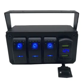 BOX301-BL EAYBOMC Marine Boat Panel Gang Rocker Switch Box