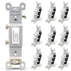 1001S-WH ELEGRP Single Pole Toggle Light Switch Volt Pack Amp