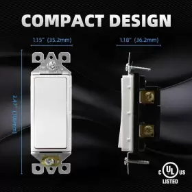 1005A-WH10 ELEGRP Rocker Ac Light Switch Amp #2