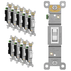 883951465698 ENERLITES Toggle Light Switch Single Pole Screw